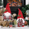 thumbnail image 4 of Juego de 2 muñecos de Papá Noel de YONGSHENG de punto de felpa a cuadros rojos 11,8 pulgadas, 4 of 5