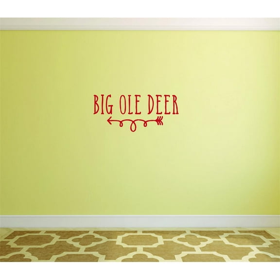 Big Ole Deer Outdoor Wild Deer Predator Doe Hunting Bow Arrow Bulls Eye Wilderness Camouflage Holiday Gift Ideas Girl Boy Bedroom Wall Decal Sticker - Size: 12 Inch x 22 Inch