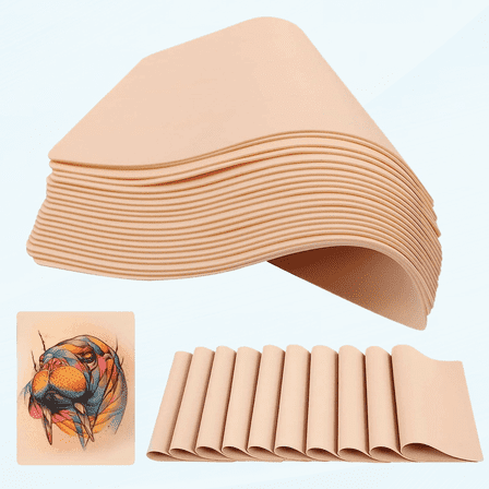 Blank Tattoo Practice Skin - 30Pcs Double Sides Fake Skin Tattoo Skin for Practicing, 8×6 in Soft Practice Skin for Beginners and Experienced Tattoo Artists…