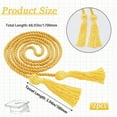thumbnail image 2 of 2Pcs Graduation Season Double Honor Cord with Tassels 1.7Ms Gold Polyester Honor Ropes Graduation Decorative Ribbon Necklace Props Accessory for Students College Grad Party, 2 of 9