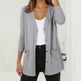 thumbnail image 2 of Arlun Women's Cardigan Sweaters Lightweight Long Sleeve Open Front Knitted Button down Cardigans Tops with Pockets Soft Comfort Solid Color Basic Outwear Grey XL, 2 of 4