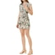 thumbnail image 4 of Vestido con cuello en V cruzado de flores para mujer con mangas de pétalo y cinturón XL blanco floral, 4 of 6