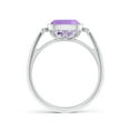 thumbnail image 2 of ANGARA Natural Bezel Set Cushion 2.2 ct Amethyst Ring with Milgrain Detailing in 14K White Gold for Women (Size-8mm) | February Birthstone, Anniversary, Jewelry Gift for Women | Natural Amethyst Ring, 2 of 9
