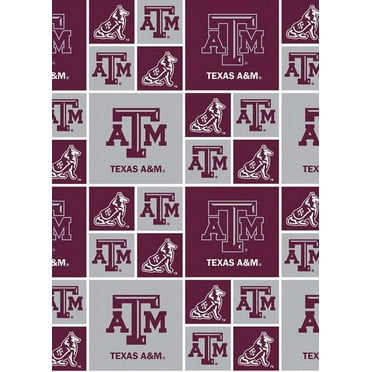 Texas A and M University Fabric Fine Cotton Classic Geometric Design-Sold by the Yard
