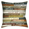 thumbnail image 2 of Laural Home  Rules of the Cabin Indoor- Outdoor Decorative Pillow 20" x 20", 2 of 2