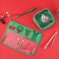 thumbnail image 2 of WEGFTDUOP Christmas Clear Makeup Bag Set - Festive Santa/Tree Embroidered Travel Toiletry Organizer, 2 of 3