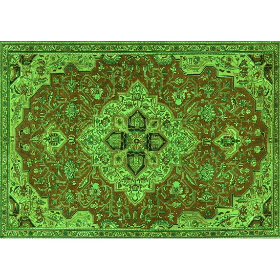 Ahgly Company Indoor Rectangle Persian Green Traditional Area Rugs, 8' x 12'