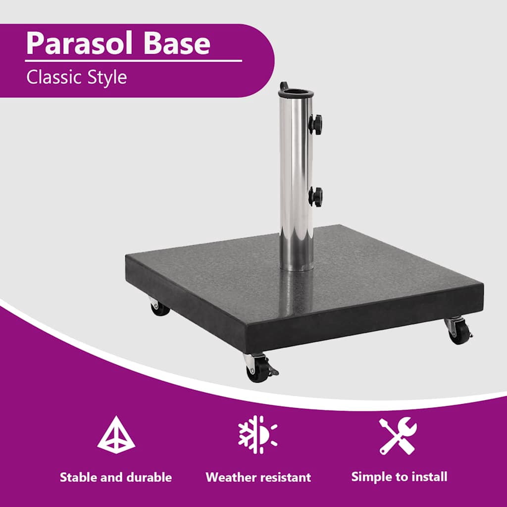 vidaXL Parasol Base Granite 66.1 lb Square Black, 48565