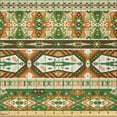 thumbnail image 2 of Ambesonne Tribal Fabric by the Yard Microfiber, Aztec Mayan Style Stripe, 10 Yards, Green Brown Amber, 2 of 2
