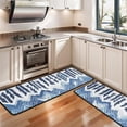 thumbnail image 3 of Kitchen Rugs Sets Of 2,Blue Chevron Geometric Boho Pattern Anti Fatigue Kitchen Mat Rugs Non Slip Washable,Decorative Kitchen Floor Mats for Kitchen,Sink,Laundry,17"x47"+17"x47", 3 of 5
