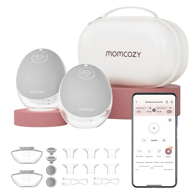 Extractor de leche Momcozy Mobile Flow M9 manos libres con control de aplicaciones
