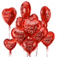 thumbnail image 1 of Paquete de 30 globos laminados con forma de corazón rojo de Gatherfun para fiestas de San Valentín, 1 of 6