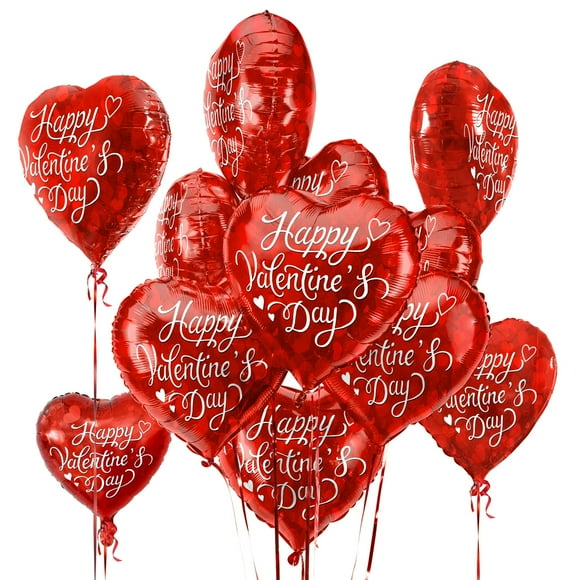 Paquete de 30 globos laminados con forma de corazón rojo de Gatherfun para fiestas de San Valentín
