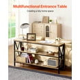 thumbnail image 2 of VEVOR Mesa de consola estrecha para sofá , 55,1 pulgadas detrás de la mesa del sofá, mesa de entrada larga de 3 niveles y mesa de pasillo delgada, mesa de sofá estrecha con marco de metal, 2 of 9