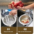 thumbnail image 3 of Stainless Steel Drain Basket for Kitchen Sink, Multifunction Faucet Hanging Corner Filter Basket with Quick Drain, Swan Sink Strainer for Fruit and Vegetable Washing (2pcs), 3 of 7