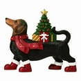thumbnail image 3 of Christmas Decor Dachshund and Christmas Tree Statues Christmas Tabletop Decorations Lighted Blow Dog Statue Christmas Indoor Decorations, 7.87" x 6.89", 3 of 9