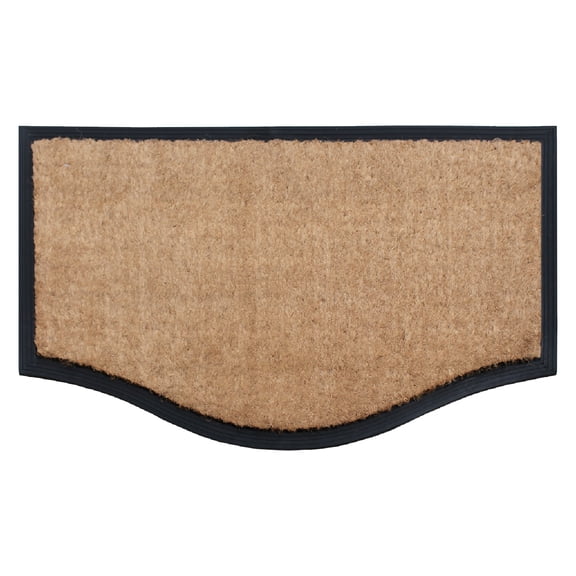 A1 Home Collections 39"×24" Natural Coir & Rubber Doormat - Decorative Welcome Design, Heavy Duty Coconut Fiber Entry Mat with Non-Slip Backing - Anti-Shed Treated, Low Profile Outdoor Front Door Mat