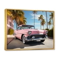 thumbnail image 2 of Designart "Pink Cadillac in Miami I" Transportation Floater Framed Canvas Print, 2 of 7