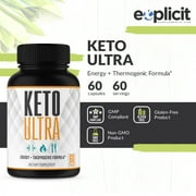Explicit Supplements Keto Ultra Ketogenic Weight Loss Supplement, 60 Capsules