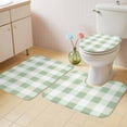thumbnail image 2 of Sage Green Plaid Bath Mat 3 Piece Bathroom Rug Set, Spring Farmhouse Buffalo Checkered Non Slip Bath Rug Contour Mat and Toilet Lid Cover, Absorbent Shower Mats Soft Bath Rugs and Mats Sets, 2 of 8