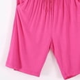 thumbnail image 3 of GigrtiJin Summer Pajamas Shorts for Womens Knee Length Elastic High Waisted Shorts Loose Casual Lounge Shorts with Pockets, 3 of 4