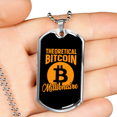thumbnail image 2 of Bitcoin Millionaire Crypto Necklace Stainless Steel or 18k Gold Dog Tag 24" Chain, 2 of 8