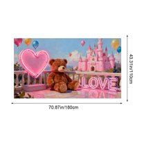 Teddy Bear & Cute Heart Tapestry Wall Hanging for Cozy Home, Romantic Dreamy Wall Posters for Bedroom, Living Room Decor for Valentine’s Day, Lightweight Durable Hanging Art, Valentines Day Decor