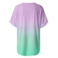 thumbnail image 7 of JGGSPWM Women Ombre Blouse Cute Tshirts Short Sleeve Shirts V Neck Tees Summer Fashion Tops Casual Comfy Tunic Green XXL, 7 of 7