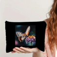 thumbnail image 4 of FCXZI Color Flower Butterfly Print Cosmetic Bags for Women Large Capacity Purse Travel Toiletry Zipper Storage Pouch Black, 4 of 6