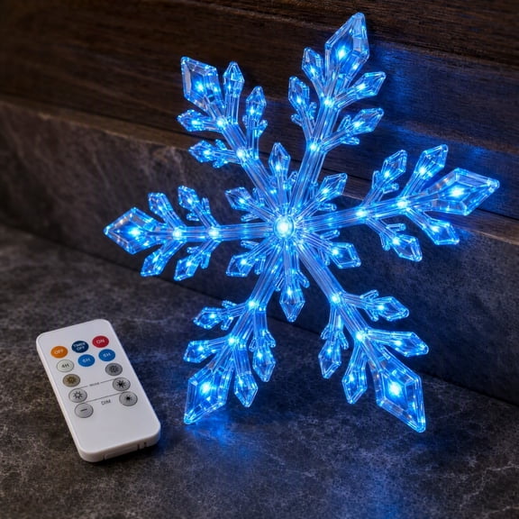Darzheoy Christmas Snowflake Wall Light, LED Peel-and-Stick Battery Decor, Winter Hanging Glow Accent, Christmas Decorations Indoor for Bedroom Living Room Home