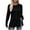 Black, variant on DeHolifer Sweater for Women Crewneck Button Long Sleeve Solid Color Split Ribbed Knit Sweater Fall Fashion Blouse Black 2XL