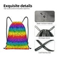 thumbnail image 4 of Disketp Bright Rainbow Drawstring Backpack Drawstring Gym Bags Draw String Bags for Sports, Gym, Travel, Swimming, Beach-Small, 4 of 6