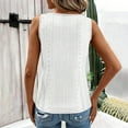 thumbnail image 5 of Lenpel Women's Plus Size Tank Tops Trendy Summer Eyelet Embroidery V Neck Sleeveless T Shirts Casual Loose Blouses, 5 of 7