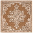 thumbnail image 2 of SAFAVIEH Beach House Hubert Medallion Indoor/Outdoor Area Rug, Brown/Ivory, 6'7" x 6'7" Square, 2 of 16