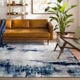 thumbnail image 6 of Mark&Day Area Rugs, 7ft Round Dole Modern Abstract Marble Aqua/Navy Round Area Rug, Blue Grey White Marble Swirl Carpet for Living Room, Bedroom or Kitchen (6'7" Round), 6 of 11
