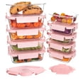 thumbnail image 1 of Contenedores de Vidrio para Preparación de Comidas HAKEEMI Paquete de 10 Herméticos Rosas, 1 of 7