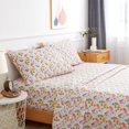 thumbnail image 2 of King Size Bed Sheets Set PC Soft Cooling Thread Count Microfiber Printed Sheet Deep Pocket Breathes Better Machine Washable Tropical Palm Tree Fronds Patterned Double, 2 of 8