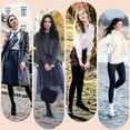 thumbnail image 5 of Leggings térmicos para mujer con cintura alta Leggings largos opacos con forro polar grueso Leggings cálidos de invierno Leggings/pantalones elásticos,Navy blue/Black, 5 of 5