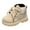 Beige, variant on Boys Girls Hiking Boots Little Kid High Top Dress Shoes Toddler Lace up Non-Slip Ankle Boot