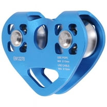 Quaqdae Heart-Shape Climbing Double Pulley Steel Cable Rope 13mm Climbing Device High Speed Zipline Trolley 24KN