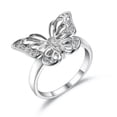 thumbnail image 3 of Women Fashion AAA Cz Butterfly Band 925 Silver Engagement Wedding Ring Size 6-10, 3 of 5