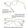thumbnail image 2 of FEISEDY Crystal Cat Eye Glasses Frame Blue Light Blocking Computer Eyewear B2500, 2 of 8