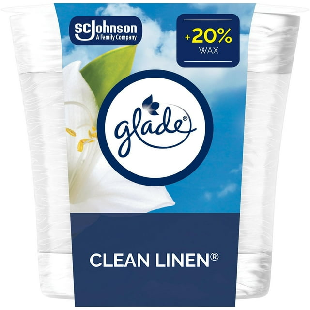 Glade® Scented Candle Air Freshener, Clean Linen