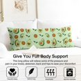 thumbnail image 3 of Avocado Illustration Body Pillow Cover 20x54 - Artistic Kawaii Fruit Design Long Pillowcase with Hidden Zipper, Soft Stretchy Machine Washable Pillow Slipcover for Bed & Sofa, 3 of 7