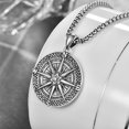thumbnail image 2 of TANGPOET 925 Sterling Silver Irish Celtic Knot Compass Necklace, 2 of 5