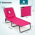 thumbnail image 3 of Gymax 2PCS 5-Position Lounge Chair Adjustable Beach Chaise w/ Face Cavity & Pillows, 3 of 10