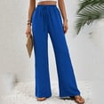 thumbnail image 7 of Sngxgn Womens Casual Pants Drawstring Elastic Waisted Straight Pants Loose Ladies Pants(Blue,XL), 7 of 7