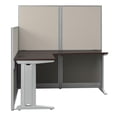 thumbnail image 3 of Office in an Hour 65W L Shaped Cubicle Desk in Mocha Cherry - Engineered Wood, 3 of 15
