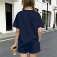 thumbnail image 2 of Eltusu Girls Outfit Sets 2 Pieces, Short Sleeve Elastic Waist Running Summer Clothing Sets Navy Size 5-6T, 2 of 5