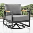 thumbnail image 6 of Razi Outdoor Swivel Glider Lounge Chair- Black Aluminum- Gray Cushion, 6 of 7